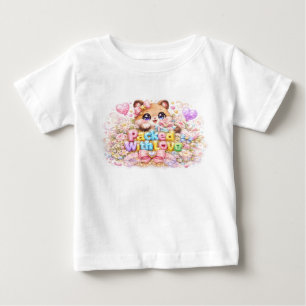 T-shirt Pour Bébé Mignon Kawaii Rempli d'Amour Ours en Peluche Paste