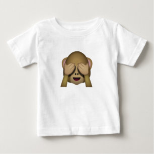 T-shirt Pour Bébé Mignon ne voir l'aucun singe mauvais Emoji