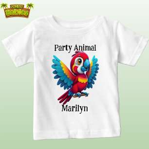 T-shirt Pour Bébé Mignonne animal de fête tropical bébé sauvage de p