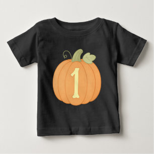 T-shirt Pour Bébé Mignonne Citrouille 1ère chemise d'anniversaire   