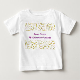 T-shirt Pour Bébé Mignonne Elégante Or tendance Étoiles Nom Love God