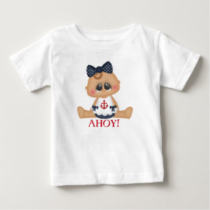 T-shirt Pour Bébé Mignonne fille bébé nautique Ahoy!