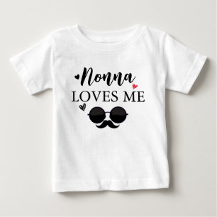 T-shirt Pour Bébé Mignonne grand-mère Nonna m'aime Personnaliser