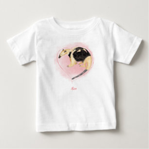 T-shirt Pour Bébé Mignonne mère et bébé tamandua T-shirt bébé (blanc