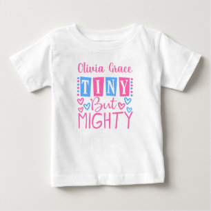 T-shirt Pour Bébé Mignonne Petite mais puissante fille rose bleue pe