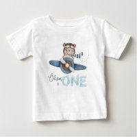 Mignonne Teddy Bear Blue Plane Un 1er Anniversaire