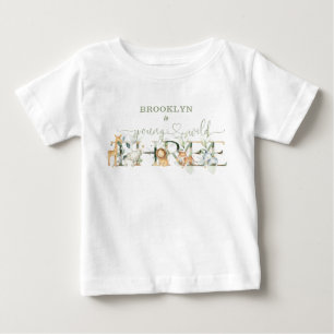 T-shirt Pour Bébé Mignons animaux de la jungle Jeune sauvage Trois 3