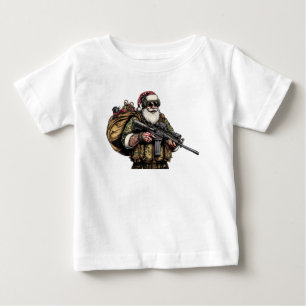 T-shirt Pour Bébé Militaire amusant/Père Noël de Noël