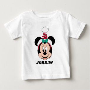 T-shirt Pour Bébé Minnie Mouse Casquette de Noël mignon