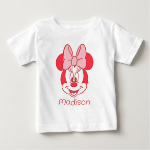 T-shirt Pour Bébé Minnie Mouse douce visage à l'arc ligne artistique