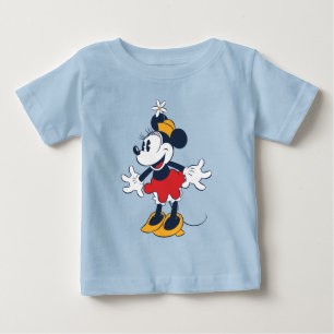T-shirt Pour Bébé Minnie Mouse Pose chapeau fleur amusant