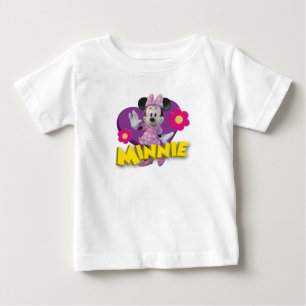 T-shirt Pour Bébé Minnie rose En train de faire signe