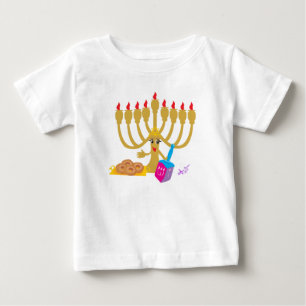 T-shirt Pour Bébé Minorah & Dreidel Toddler Longues Manches Chemise 