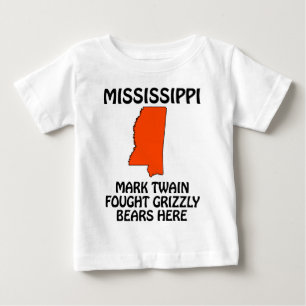 T-shirt Pour Bébé Mississippi - Mark Twain a combattu des ours grizz