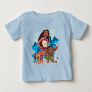 T-shirt Pour Bébé Moana et son équipage naviguent au-delà de l'horiz