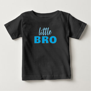 T-shirt Pour Bébé Modèle de texte personnalisé Little Bro noir et bl