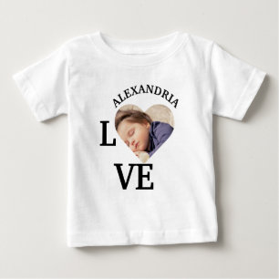 T-shirt Pour Bébé Modèle photo de coeur personnalisé moderne