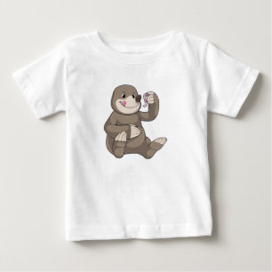 T-shirt Pour Bébé Mole avec ver de terre