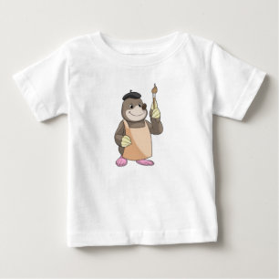 T-shirt Pour Bébé Mole comme Peintre avec pinceau