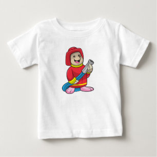 T-shirt Pour Bébé Mole comme pompier avec tuyau