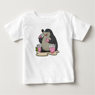 T-shirt Pour Bébé Mole en chanteur avec microphone