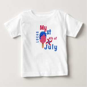 T-shirt Pour Bébé Mon 1er 4 juillet adorable petit garçon