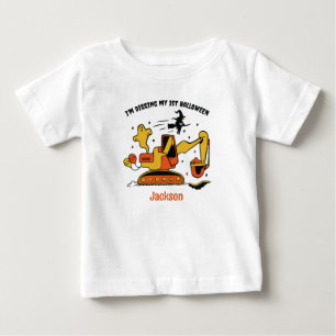 T-shirt Pour Bébé Mon 1er Halloween excavatrice construction Anniver