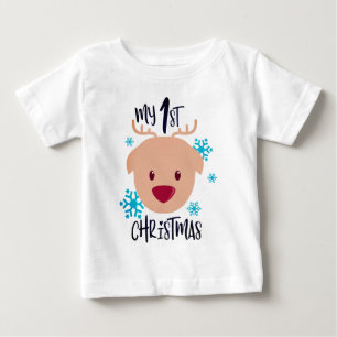 T-shirt Pour Bébé Mon 1er Noël mignon renne