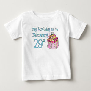 T-shirt Pour Bébé Mon anniversaire est le 29 février