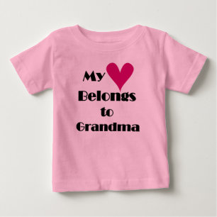 T-shirt Pour Bébé Mon coeur appartient à grand-mère