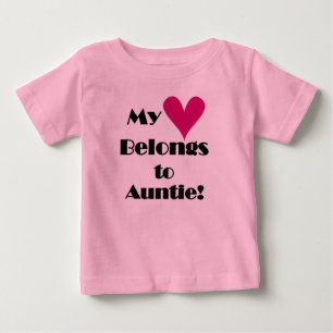 T-shirt Pour Bébé Mon coeur appartient à la tante