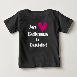 T-shirt Pour Bébé Mon coeur appartient à papa