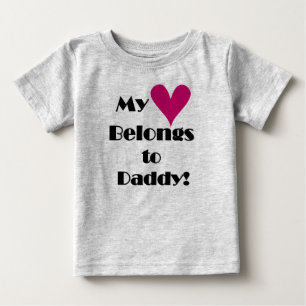 T-shirt Pour Bébé Mon coeur appartient à papa