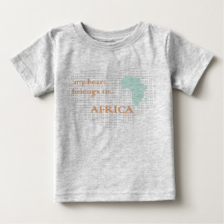 T-shirt Pour Bébé Mon coeur est en AFRIQUE