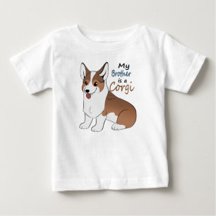 T-shirt Pour Bébé Mon frère est corgi d'un Sabile