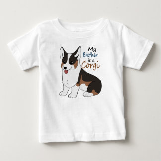 T-shirt Pour Bébé Mon frère est corgi tricolore
