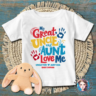 T-shirt Pour Bébé Mon grand oncle et ma tante m'aiment