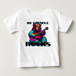 T-shirt Pour Bébé Mon Gruncle Rocks ! Ours coloré
