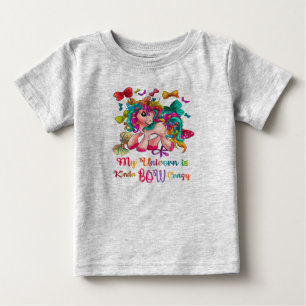 T-shirt Pour Bébé Mon licorne est Kinda Bow fou pour les bébés