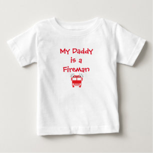 T-shirt Pour Bébé "Mon papa est chemise d'un pompier"