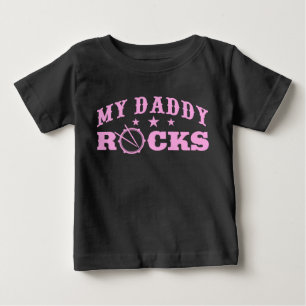T-shirt Pour Bébé Mon papa Rocks Drummer