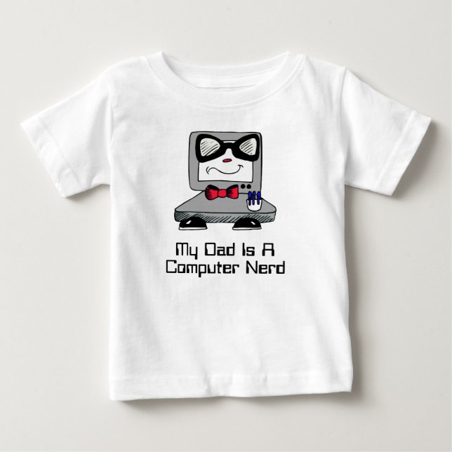 T-shirt Pour Bébé Mon père est un Geek Nerd d'ordinateur chemise pou (Devant)