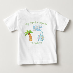 T-shirt Pour Bébé Mon premier été vacances mignonne drôle