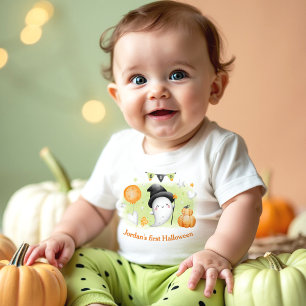 T-shirt Pour Bébé Mon premier nom d'Halloween Fantôme Mignon