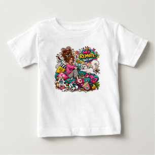 T-shirt Pour Bébé Mon Télécommande S'éloigne Chat Drôle Chaos