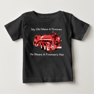 T-shirt Pour Bébé Mon vieux est pompier,