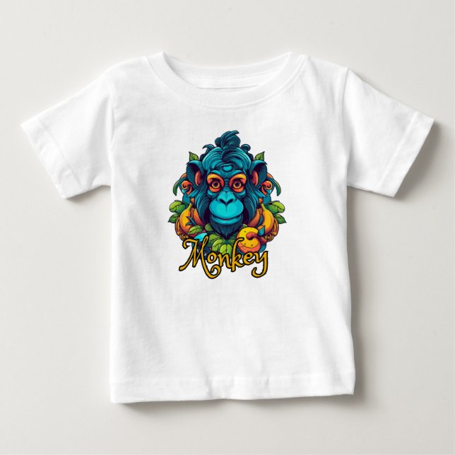 T-shirt Pour Bébé Monkey (Devant)