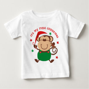 T-shirt Pour Bébé Monkey Boy 1er Noël