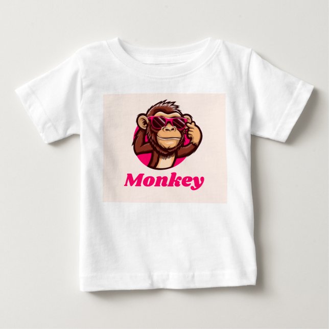 T-shirt Pour Bébé monkey cool baby t shirt (Devant)