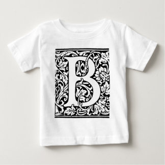 T-shirt Pour Bébé Monogramme B initial. Nom customisé Modèle floral